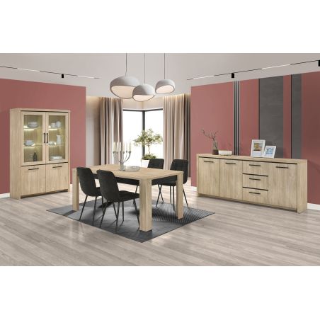 Table basse 120 cm THEMIS en décor chêne ivoire