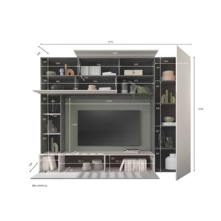 Séjour design NEW PRATIKA MERCURE 272 x 210 cm avec colonne porte pleine
