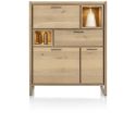 Nystead, buffet haut 125 cm. - 2-portes + 1-tiroir + 1-porte rabattante + 2-niches (+ LED) - Henders and Hazel