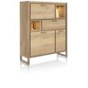 Nystead, buffet haut 125 cm. - 2-portes + 1-tiroir + 1-porte rabattante + 2-niches (+ LED) - Henders and Hazel