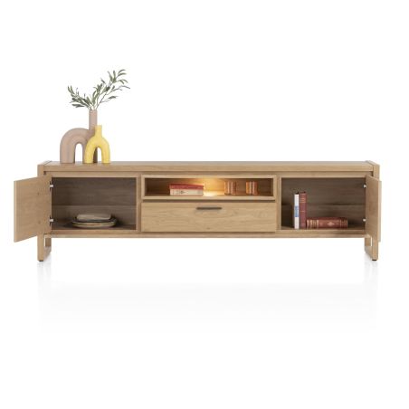 Nystead, buffet bas 210 cm. - 2-portes + 1-tiroir + 1-niche (+ LED) - Henders and Hazel