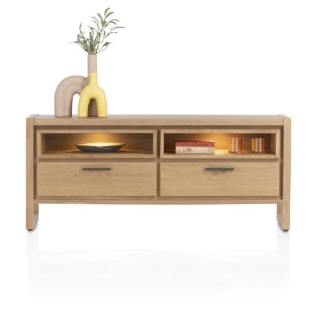 Nystead, buffet bas 140 cm. - 2-tiroirs + 2-niches (+ LED) - Henders and Hazel