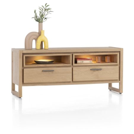 Nystead, buffet bas 140 cm. - 2-tiroirs + 2-niches (+ LED) - Henders and Hazel