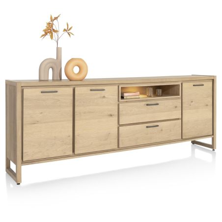 Nystead, buffet 240 cm. - 3-portes + 2-tiroirs + 1-niche (+ LED) - Henders and Hazel
