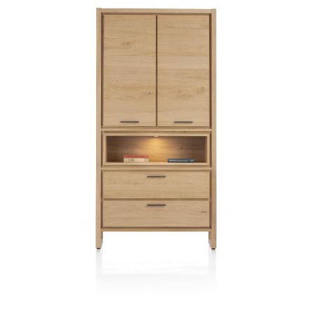 Nystead, armoire 100 cm. - 2-portes + 2-tiroirs + 1-niche (+ LED) - Henders and Hazel