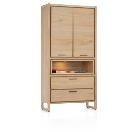 Nystead, armoire 100 cm. - 2-portes + 2-tiroirs + 1-niche (+ LED) - Henders and Hazel
