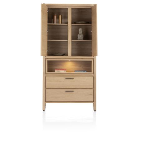 Nystead, armoire 100 cm. - 2-portes + 2-tiroirs + 1-niche (+ LED) - Henders and Hazel