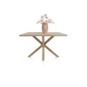 Nyborg, table 150 x 100 cm - plateau avec bords effet tronc d'abre - pied bois central - Henders and Hazel