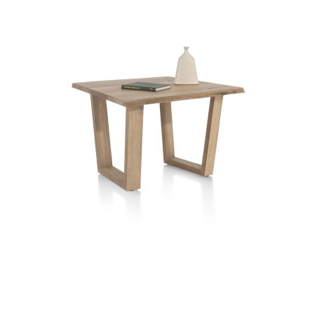 Nyborg, table 150 x 100 cm - plateau avec bords effet tronc d'abre - pied bois en V - Henders and Hazel