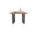 Nyborg, table 150 x 100 cm - plateau avec bords effet tronc d'abre - pied métal en V - Henders and Hazel