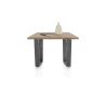Nyborg, table 150 x 100 cm - plateau avec bords effet tronc d'abre - pied métal en V - Henders and Hazel