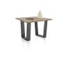 Nyborg, table 150 x 100 cm - plateau avec bords effet tronc d'abre - pied métal en V - Henders and Hazel