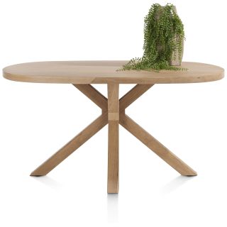 Nyborg, table 150 x 110 cm - ovale - pied bois central - Henders and Hazel