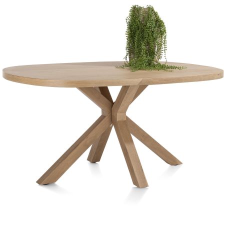 Nyborg, table 150 x 110 cm - ovale - pied bois central - Henders and Hazel