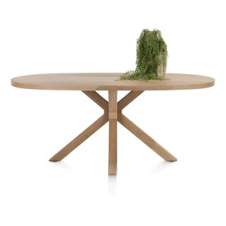 Nyborg, table 180 x 110 cm - ovale - pied bois central - Henders and Hazel