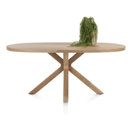Nyborg, table 180 x 110 cm - ovale - pied bois central - Henders and Hazel
