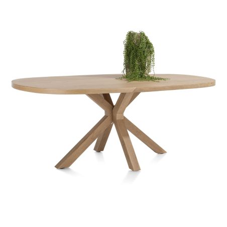 Nyborg, table 180 x 110 cm - ovale - pied bois central - Henders and Hazel