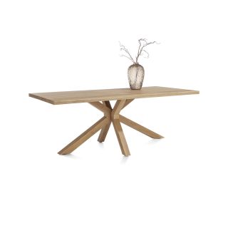 Nyborg, table 200 x 100 cm - pied bois central - plateau droit - Henders and Hazel