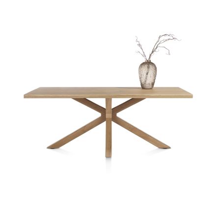 Nyborg, table 200 x 100 cm - pied bois central - plateau droit - Henders and Hazel