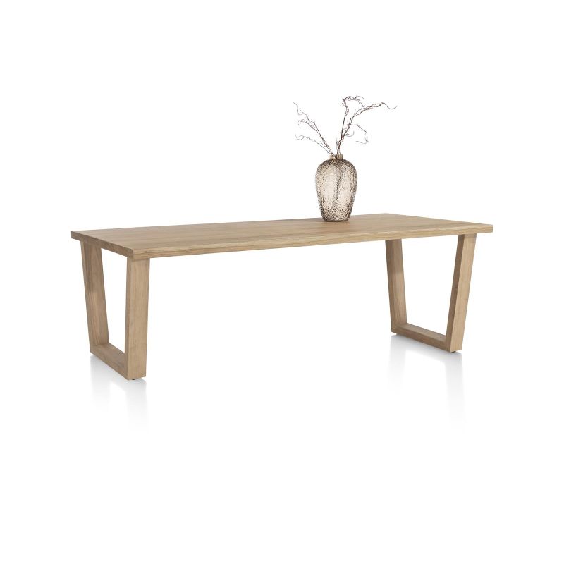 Nyborg, table 200 x 100 cm - pied bois en V - plateau droit - Henders and Hazel