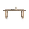 Nyborg, table 200 x 100 cm - plateau avec bords effet tronc d'abre - pied bois en V - Henders and Hazel