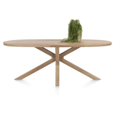 Nyborg, table 210 x 110 cm - ovale - pied bois central - Henders and Hazel