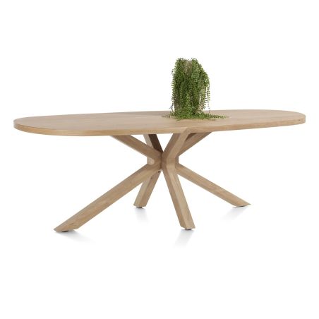 Nyborg, table 210 x 110 cm - ovale - pied bois central - Henders and Hazel