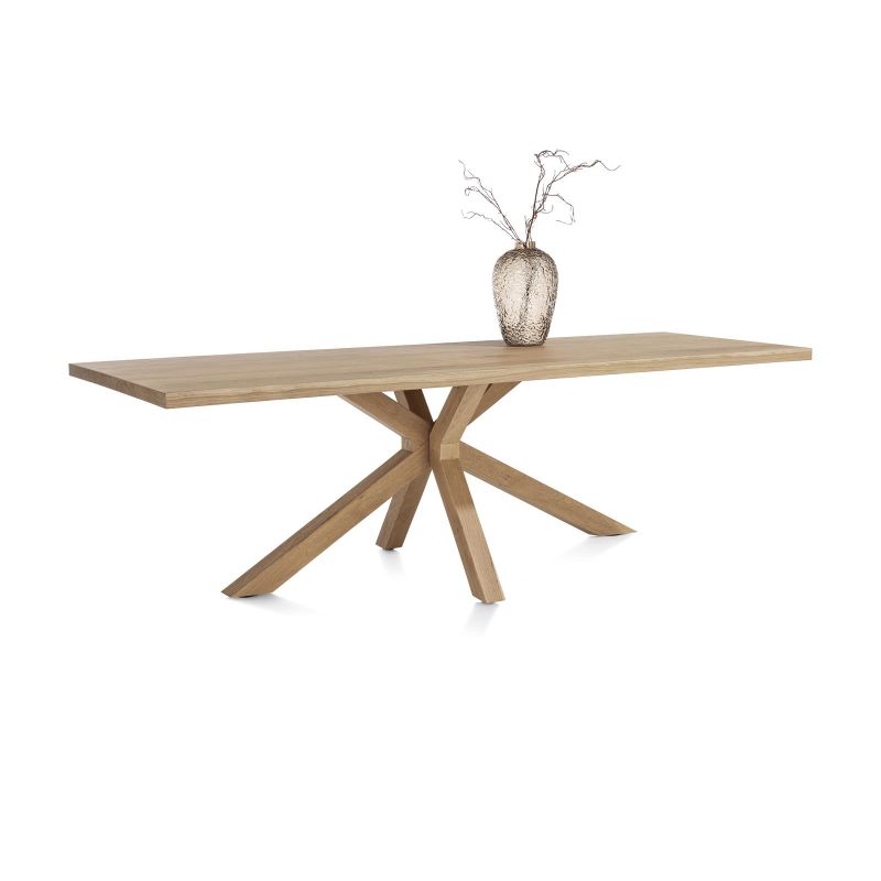 Nyborg, table 230 x 100 cm - pied bois central - plateau droit - Henders and Hazel