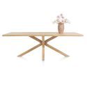 Nyborg, table 230 x 100 cm - plateau avec bords effet tronc d'abre - pied bois central - Henders and Hazel