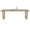 Nyborg, table 230 x 100 cm - plateau avec bords effet tronc d'abre - pied bois en V - Henders and Hazel