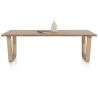 Nyborg, table 230 x 100 cm - plateau avec bords effet tronc d'abre - pied bois en V - Henders and Hazel