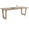 Nyborg, table 230 x 100 cm - plateau avec bords effet tronc d'abre - pied bois en V - Henders and Hazel