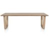 Nyborg, table 230 x 100 cm - plateau avec bords effet tronc d'abre - pied bois en V - Henders and Hazel