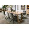 Nyborg, table 230 x 100 cm - plateau avec bords effet tronc d'abre - pied bois en V - Henders and Hazel
