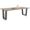 Nyborg, table 230 x 100 cm - plateau avec bords effet tronc d'abre - pied métal en V - Henders and Hazel