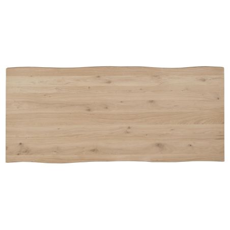 Nyborg, table 230 x 100 cm - plateau avec bords effet tronc d'abre - pied métal en V - Henders and Hazel