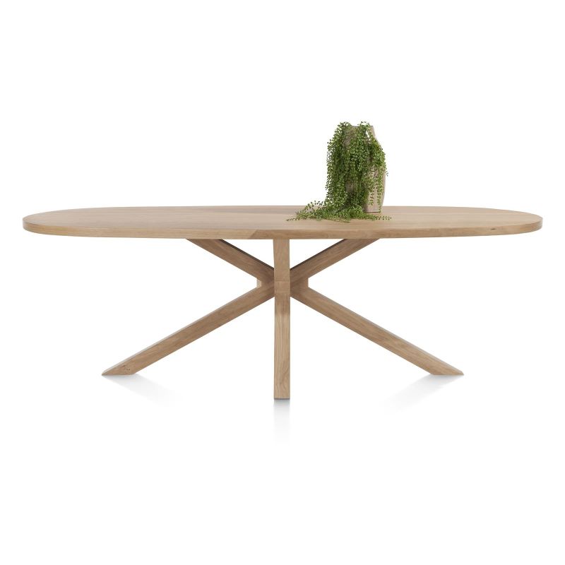 Nyborg, table 240 x 110 cm - ovale - pied bois central - Henders and Hazel