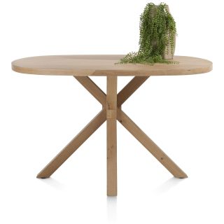 Nyborg, table de bar 150 x 110 cm - ovale - pied bois central (hauteur: 92 cm) - Henders and Hazel