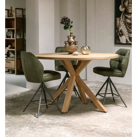Nyborg, table de bar 150 x 110 cm - ovale - pied bois central (hauteur: 92 cm) - Henders and Hazel