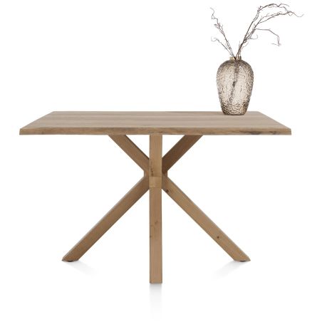 Nyborg, table de bar 150 x 100 cm-plateau avec bords effet tronc d'abre-pied bois central (h: 92 cm) - Henders and Hazel