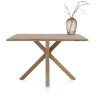Nyborg, table de bar 150 x 100 cm-plateau avec bords effet tronc d'abre-pied bois central (h: 92 cm) - Henders and Hazel