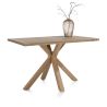 Nyborg, table de bar 150 x 100 cm-plateau avec bords effet tronc d'abre-pied bois central (h: 92 cm) - Henders and Hazel