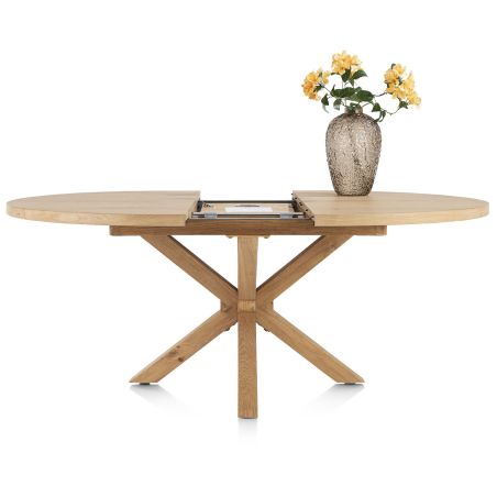 Nyborg, table à rallonge 150 (+ 40) x 130 cm - ovale - pied bois central - Henders and Hazel