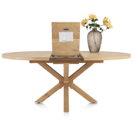 Nyborg, table à rallonge 150 (+ 40) x 130 cm - ovale - pied bois central - Henders and Hazel