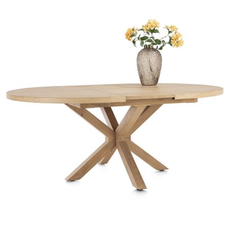 Nyborg, table à rallonge 150 (+ 40) x 130 cm - ovale - pied bois central - Henders and Hazel