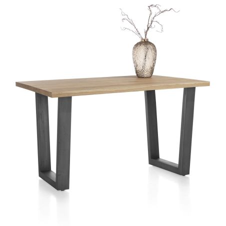 Nyborg, table de bar 150 x 100 cm - pied métal en V (hauteur: 92 cm) - plateau droit - Henders and Hazel