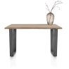 Nyborg, table de bar 150 x 100 cm - plateau avec bords effet tronc d'abre-pied métal en V (h: 92 cm) - Henders and Hazel