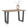 Nyborg, table de bar 150 x 100 cm - plateau avec bords effet tronc d'abre-pied métal en V (h: 92 cm) - Henders and Hazel