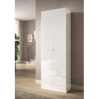 Armoire a chaussures 2 portes JERRY en blanc brillant