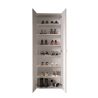 Armoire a chaussures 2 portes JERRY en blanc brillant hauteur 186 cm